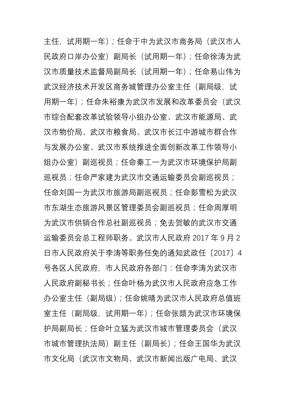 武汉市人民政府人事任免信息_第4页