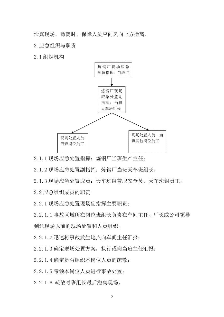 炼钢厂煤气泄露事故天车班组现场处置方案_第5页