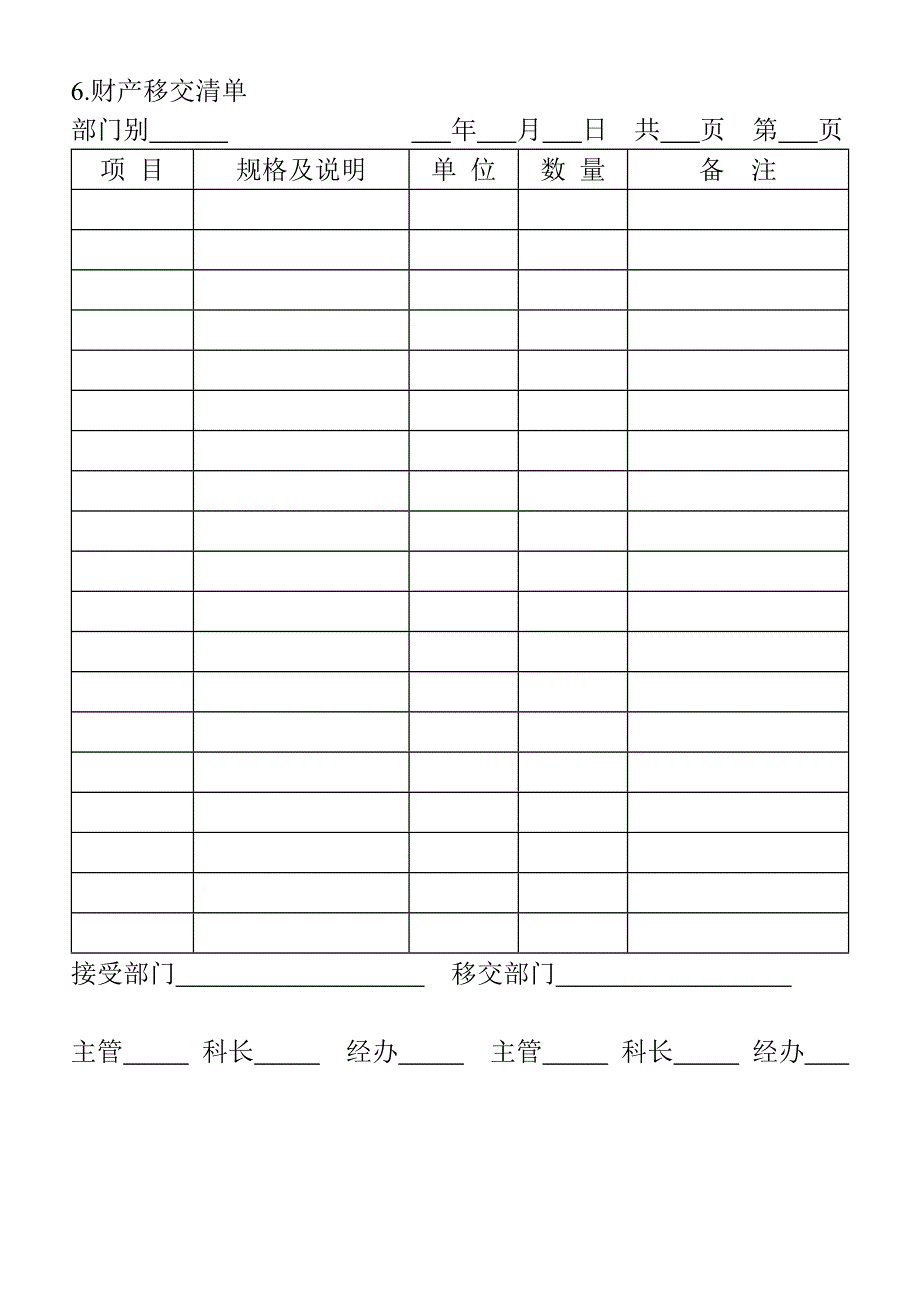 财产移交清单_第1页