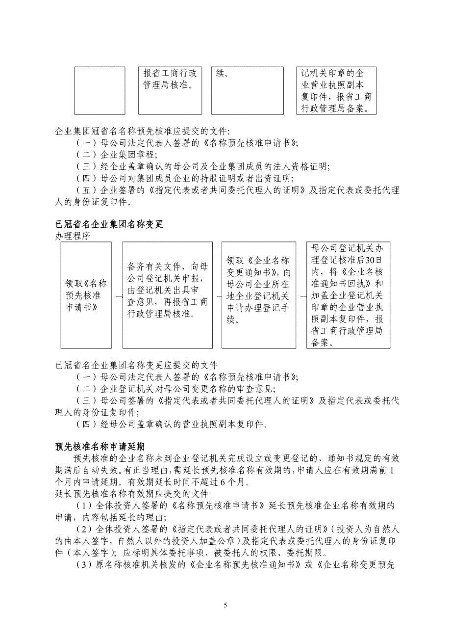 企业冠名称预先核准登记_第5页