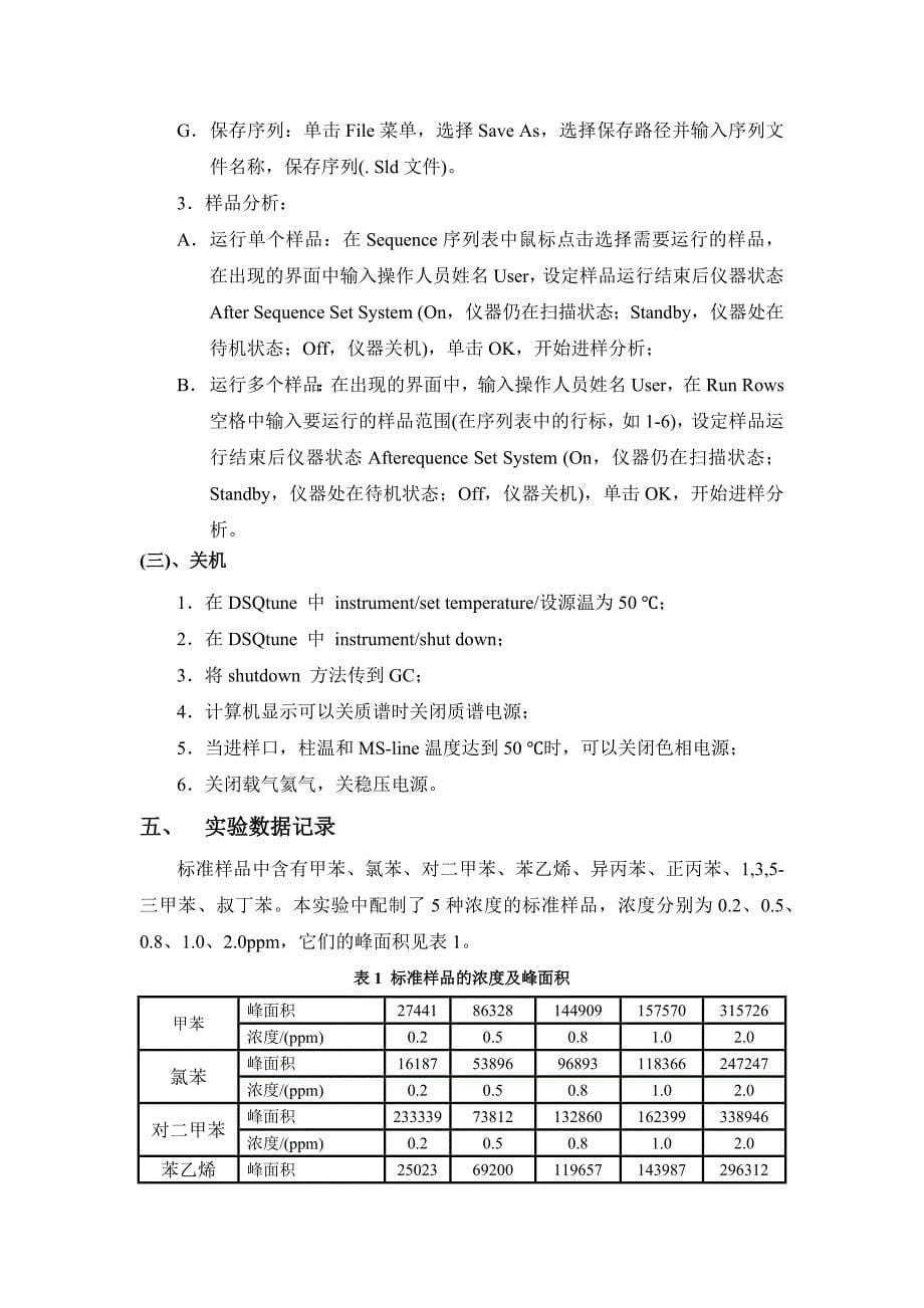 气质测定苯系物实验报告解读_第5页