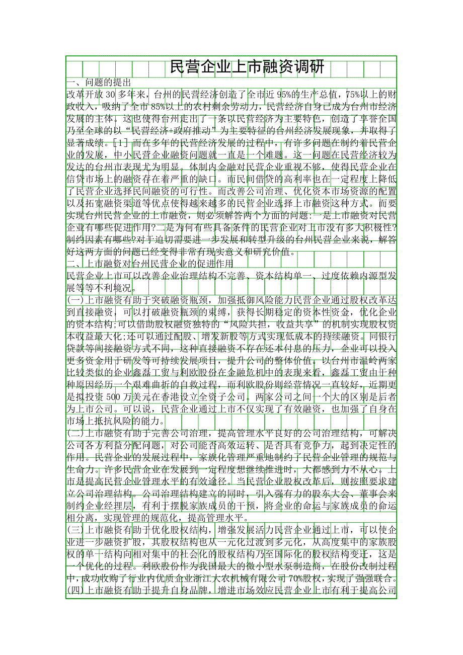 民营企业上市融资调研精品资料_第1页