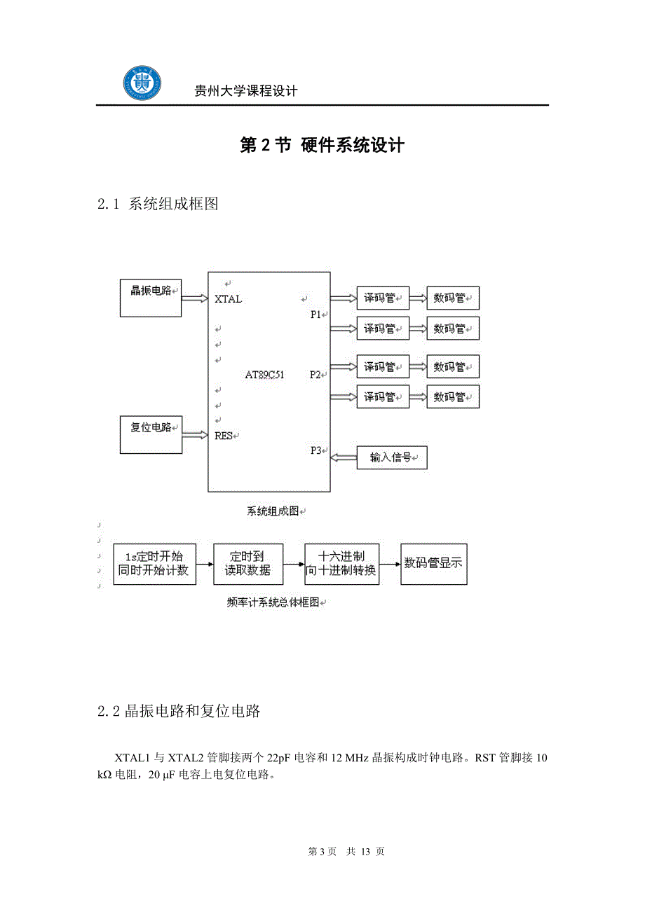 单片机频率计课程设计_第3页