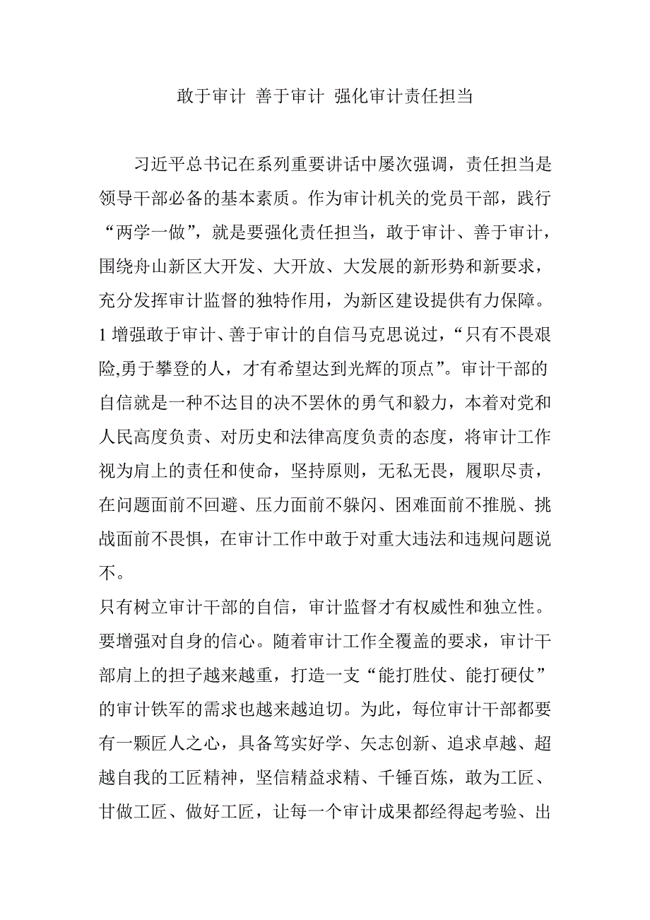 敢于审计善于审计强化审计责任担当_第1页