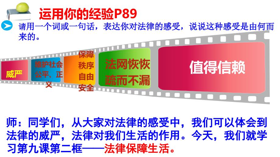 人教版《道德与法治》七年级下册9.2法律保障 生活 课件_第2页