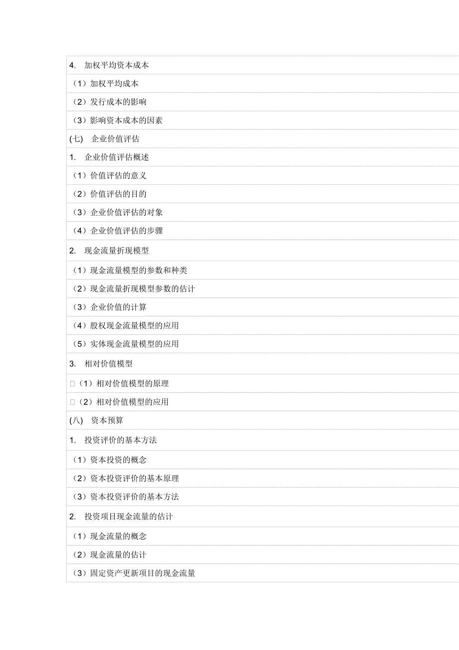 注册会计师专业阶段财务成本管理考试大纲范文_第5页