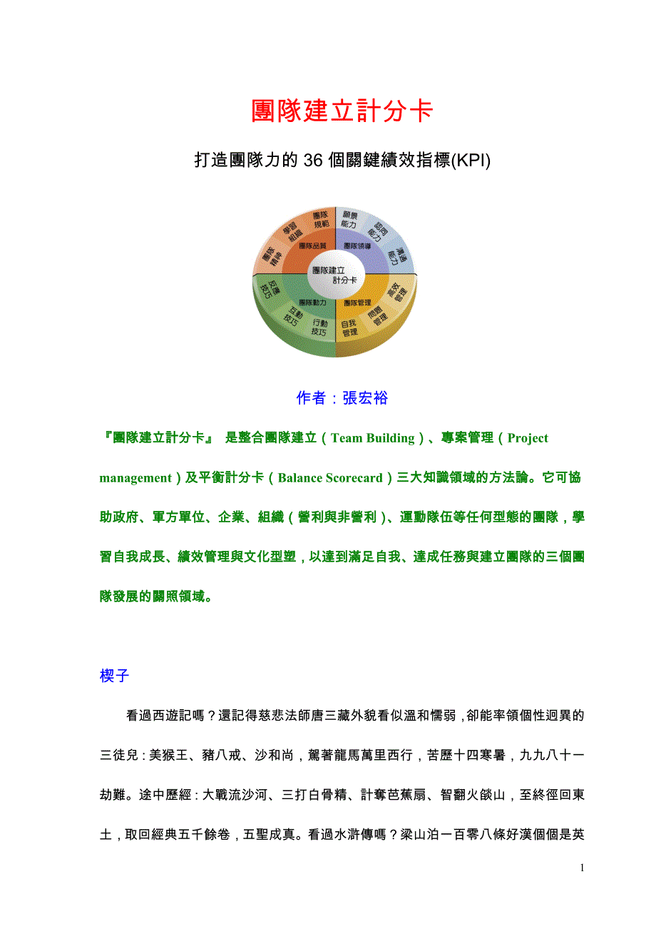 团队建立计分卡._第1页