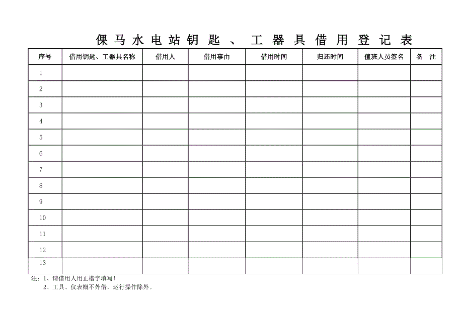 电站运行各表格_第3页