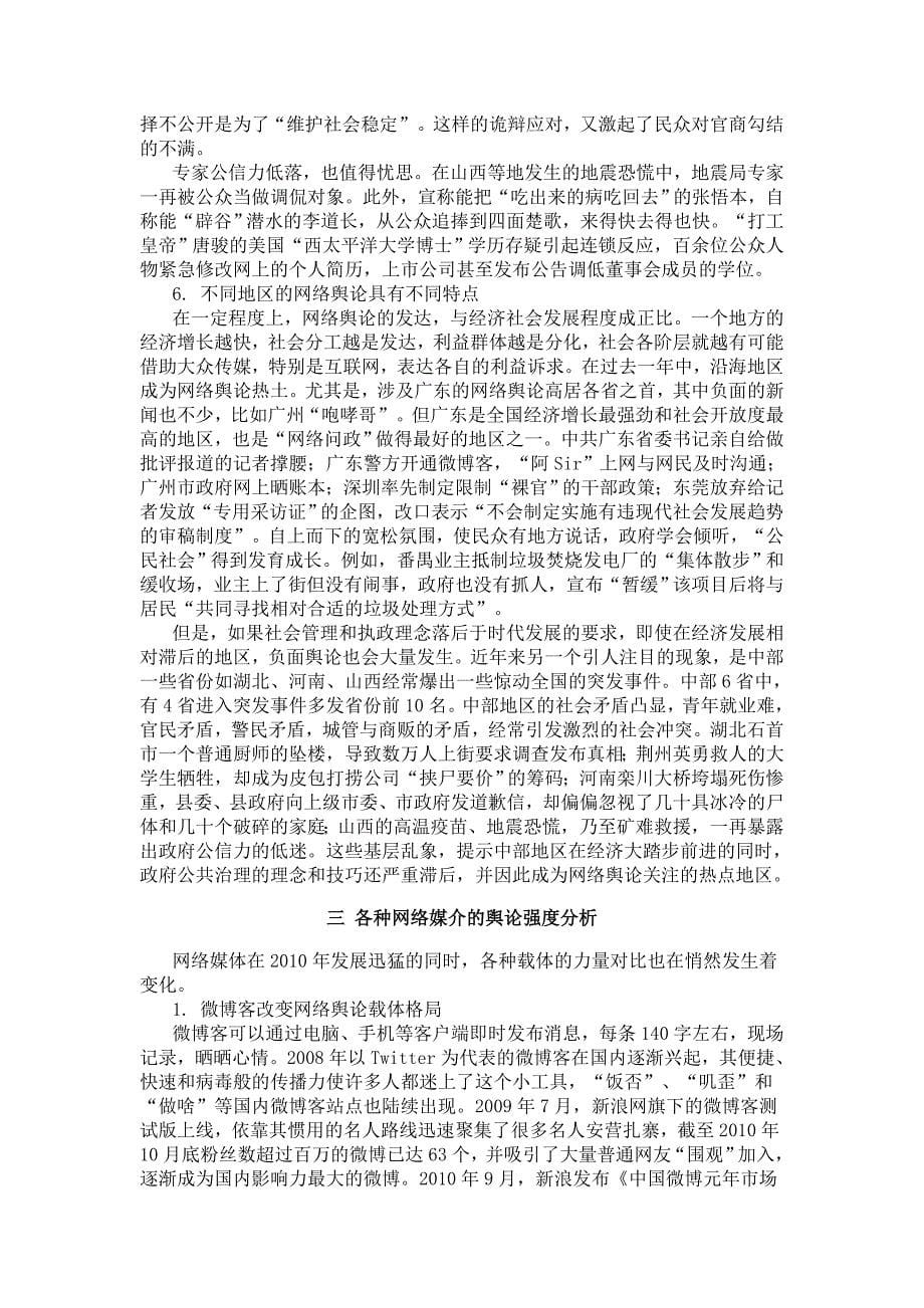 人民网2010年中国互联网舆情分析报告_第5页