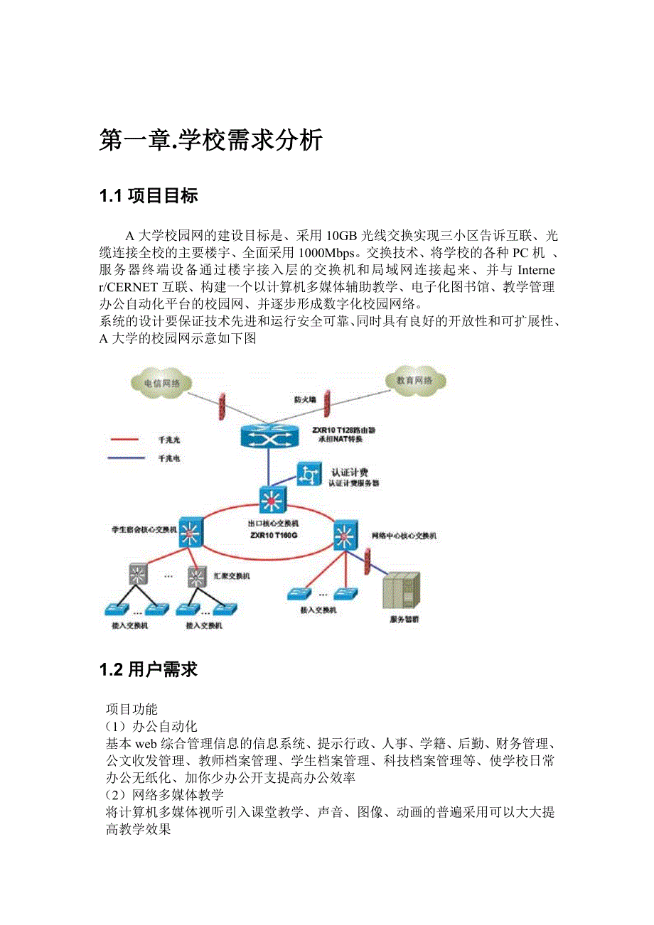 A大学校园网设计方案_第2页