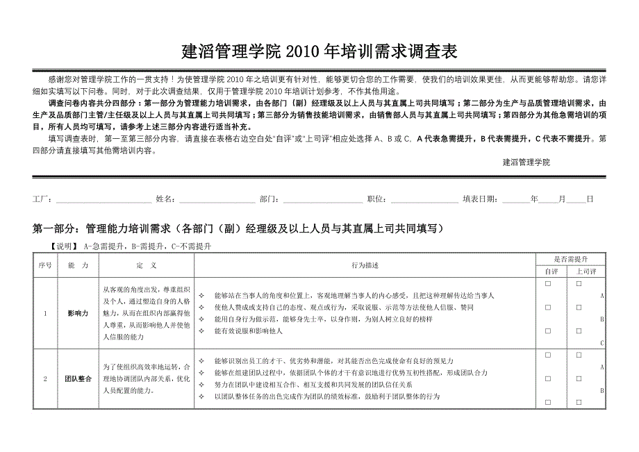 管理学院培训需求调查表_第1页