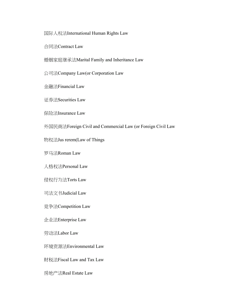 法律课程名称英文翻译_第4页