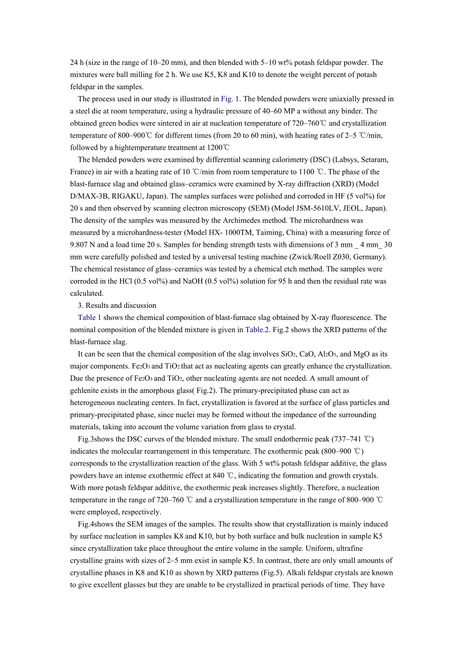 外文翻译(中英文)制备及鼓风炉产生的玻璃陶瓷渣性能烧结过程_第2页