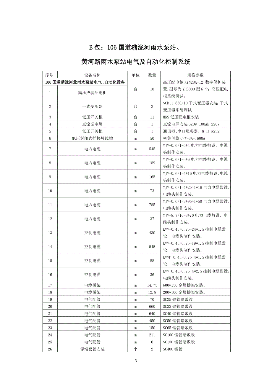 A包106国道潴泷河北雨水泵站黄河路雨水泵站机械设备_第3页