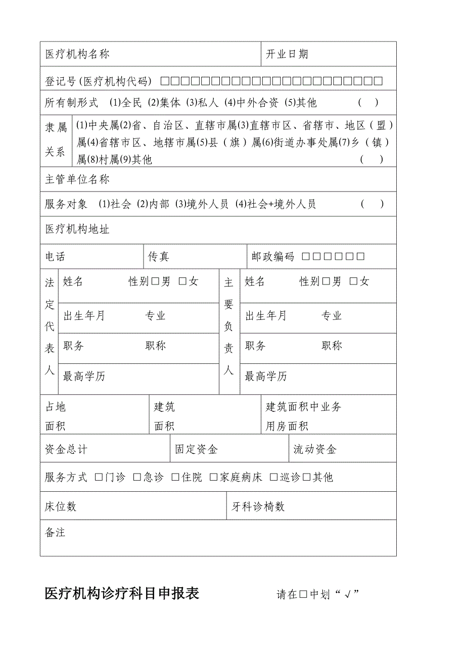 医疗机构执业许可内容信息表_第4页