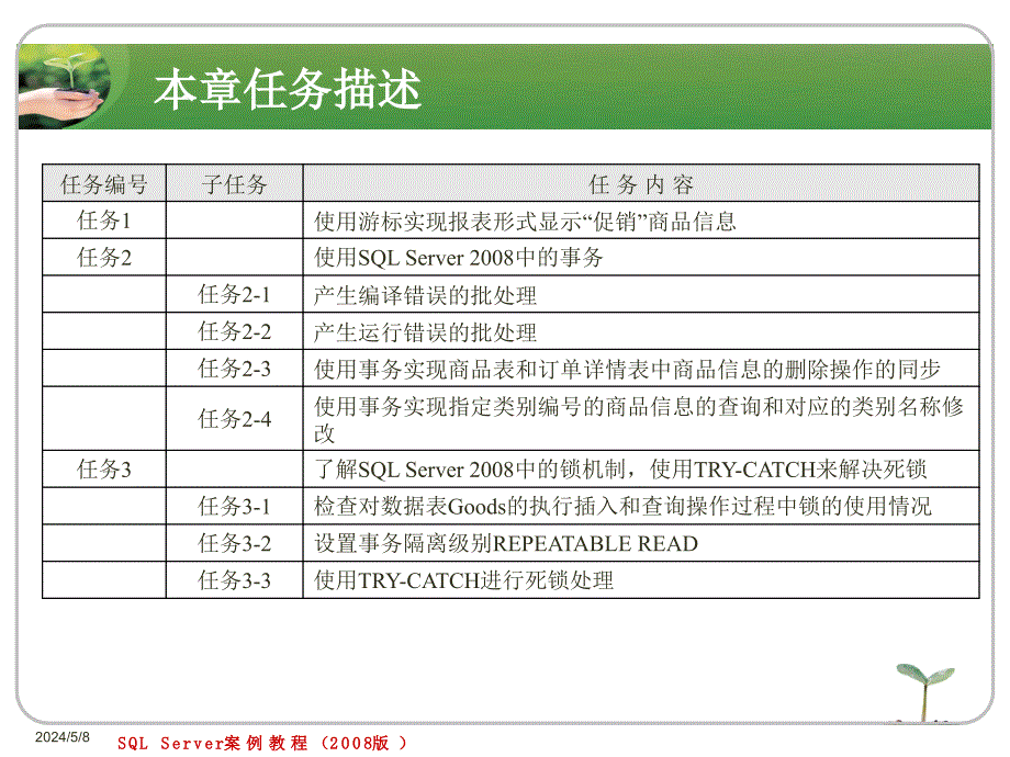 SQLServer实例教程2008版电子教案 第1 0章_第3页