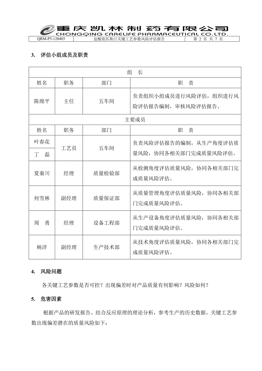 依匹斯汀工艺参数风险评估报告QRM-P5-120403(6.11)(1)分析_第2页