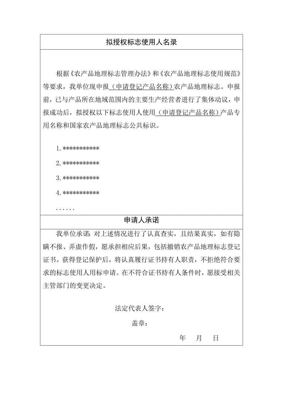 最新新版中华人民共和国农产品地理标志登记申请书_第5页