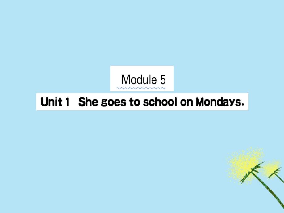 2019版三年级英语下册Module5Unit1ShegoestoschoolonMondays作业课件外研版（三起）_第1页