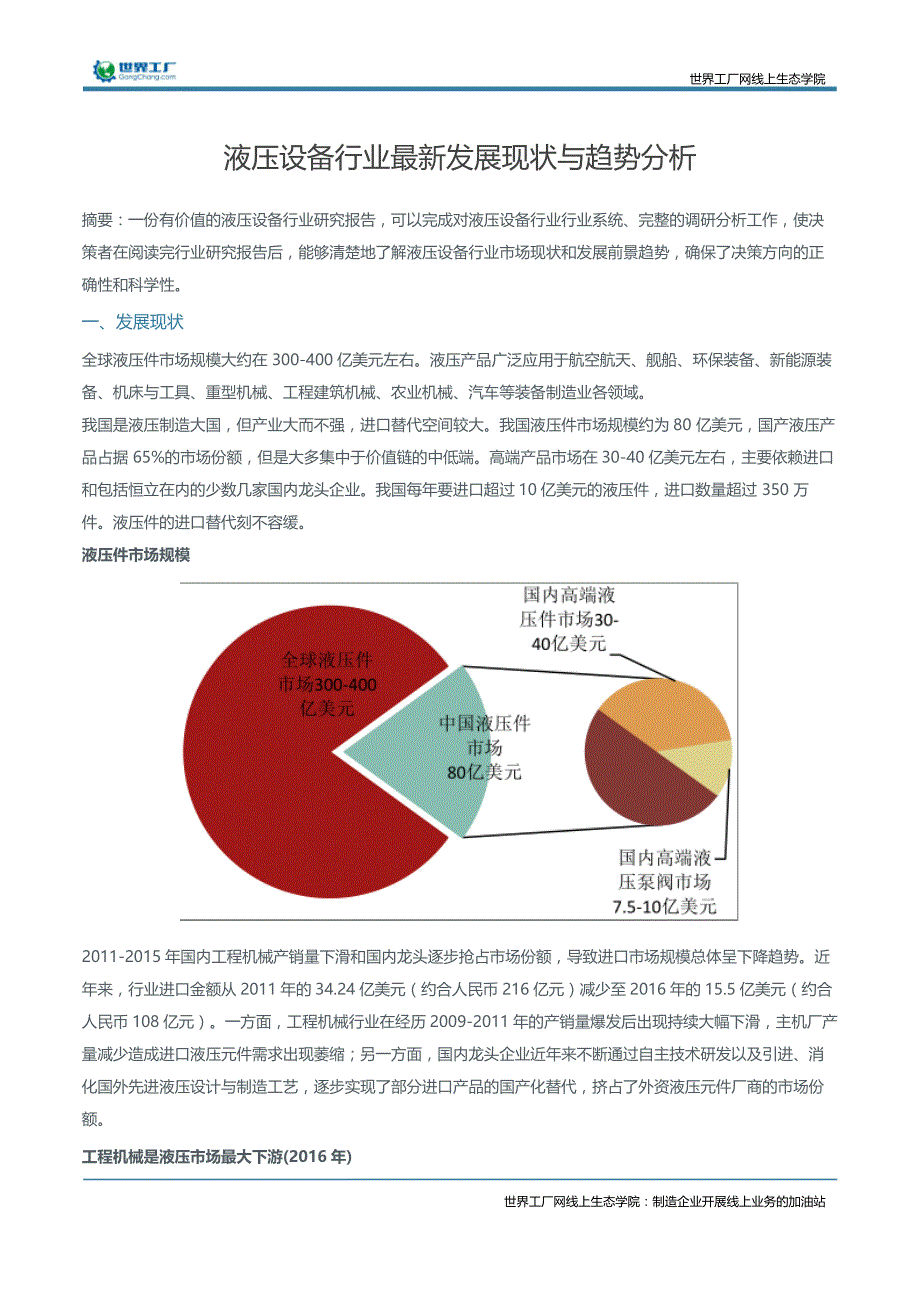 液压设备行业最新发展现状与趋势分析_第1页