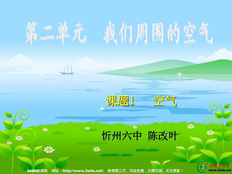 山西省忻州市第六中学九年级化学上册第二单元课题1空气课件共21张_第1页