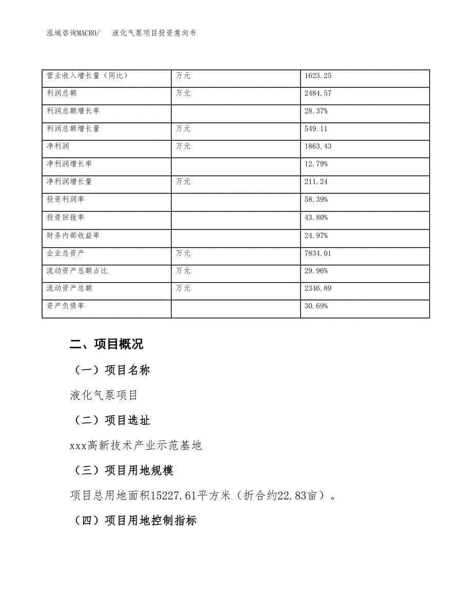 液化气泵项目投资意向书(总投资5000万元)_第5页