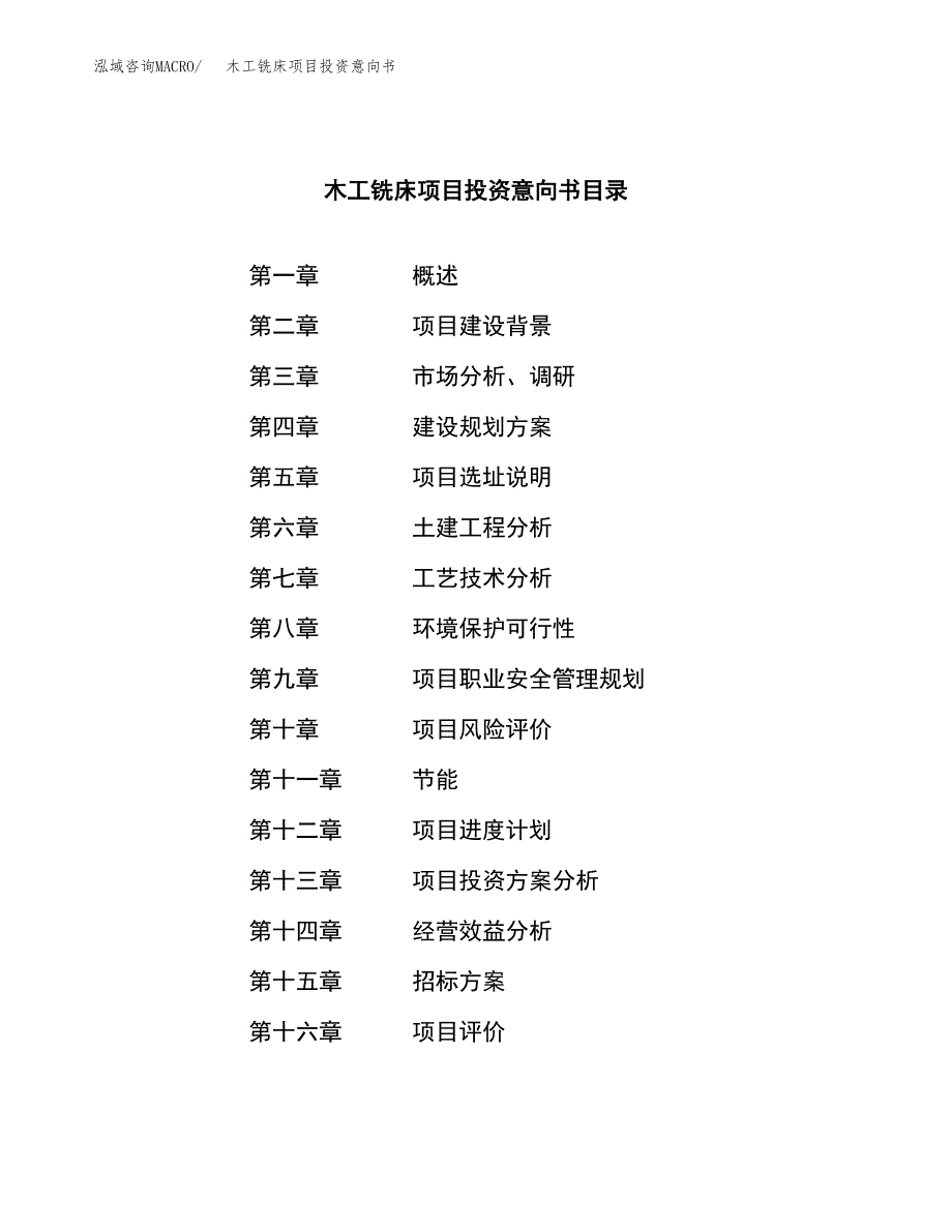 木工铣床项目投资意向书(总投资14000万元)_第2页