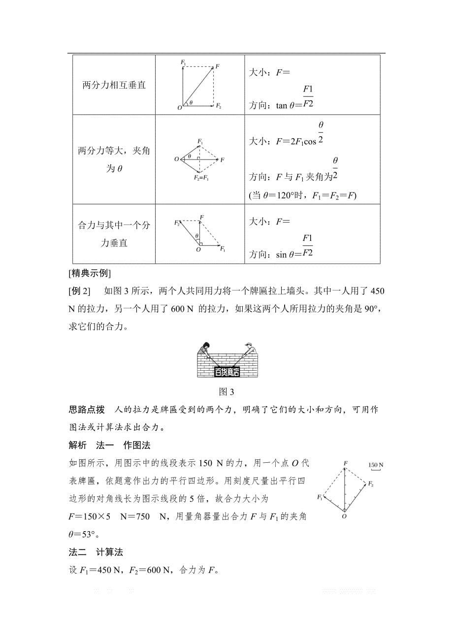 2018-2019版高中同步系列课堂讲义物理人教版（通用版）讲义：2.1.4力的合成 _第5页