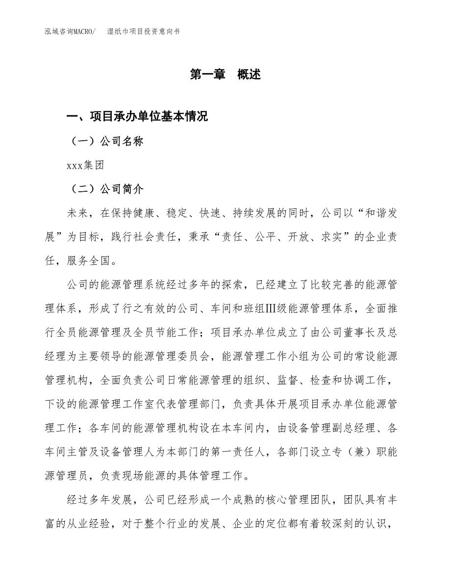 湿纸巾项目投资意向书(总投资16000万元)_第3页