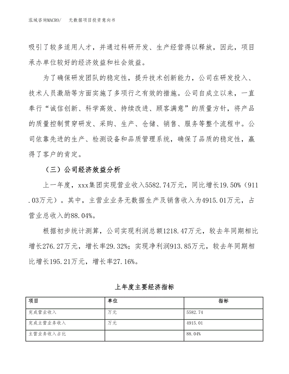 无数据项目投资意向书(总投资6000万元)_第4页