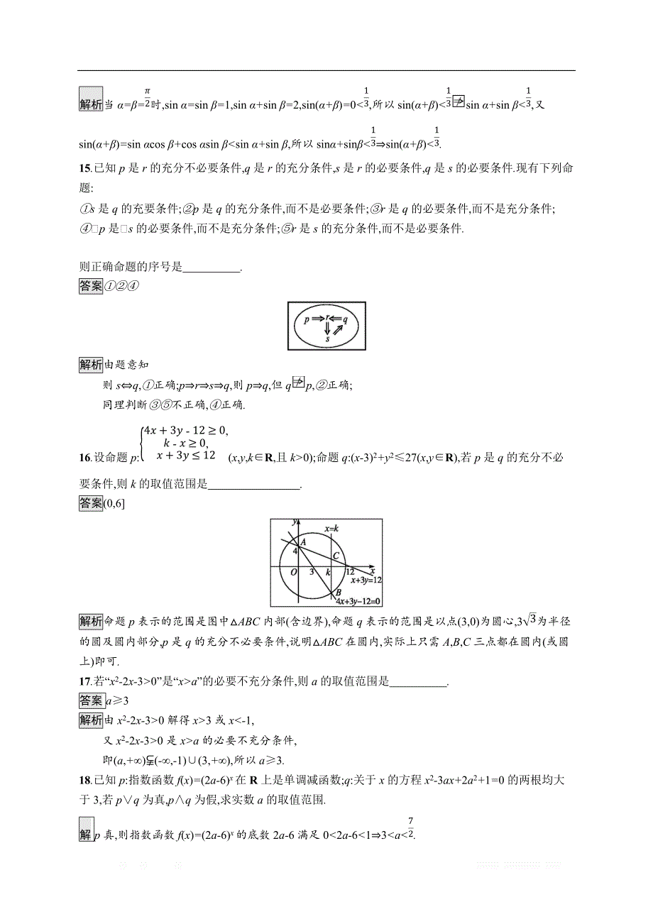 2020版数学新优化浙江大一轮试题：第一章 集合与常用逻辑用语 考点规范练2 _第4页