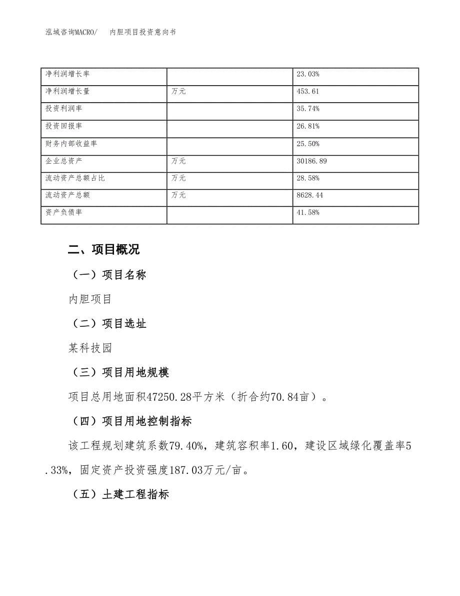 内胆项目投资意向书(总投资16000万元)_第5页