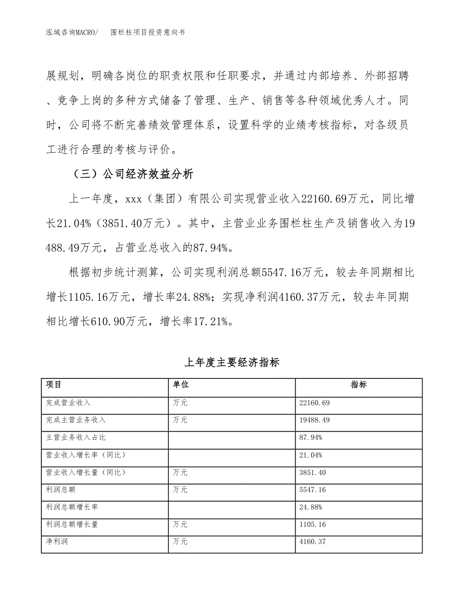 围栏柱项目投资意向书(总投资21000万元)_第4页