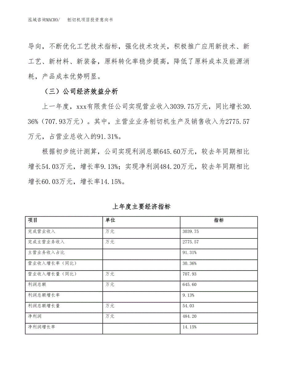 刨切机项目投资意向书(总投资3000万元)_第4页