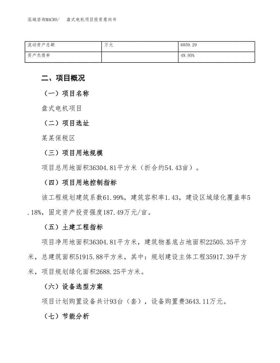 盘式电机项目投资意向书(总投资12000万元)_第5页