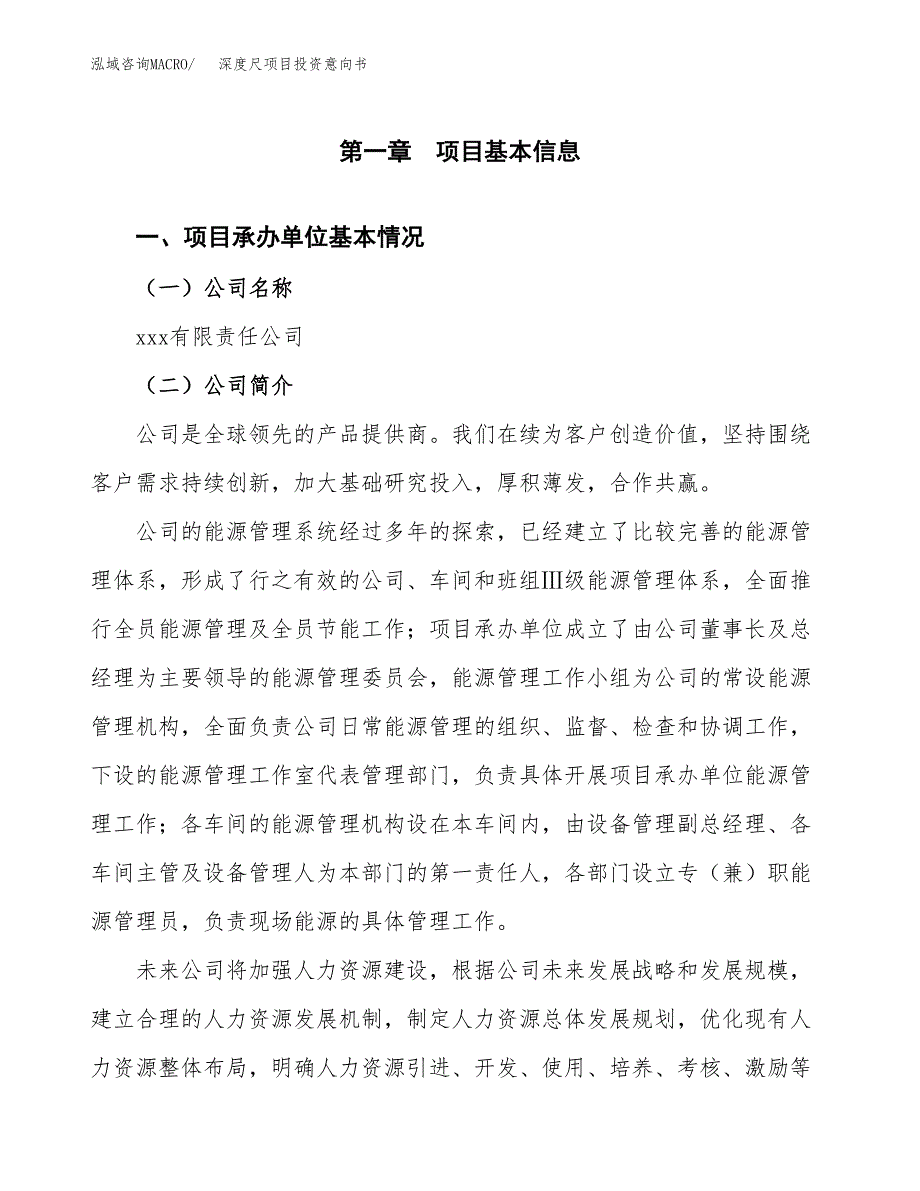 深度尺项目投资意向书(总投资17000万元)_第3页