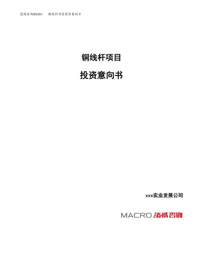 铜线杆项目投资意向书(总投资7000万元)