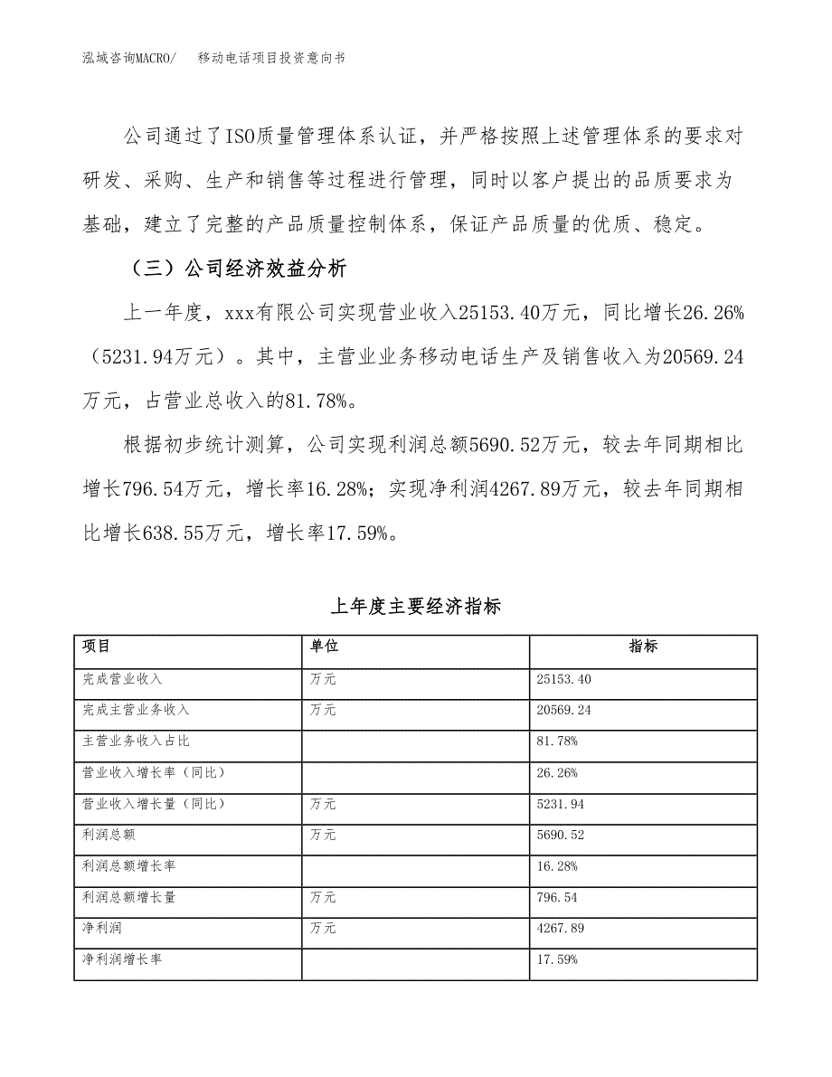 移动电话项目投资意向书(总投资19000万元)_第4页