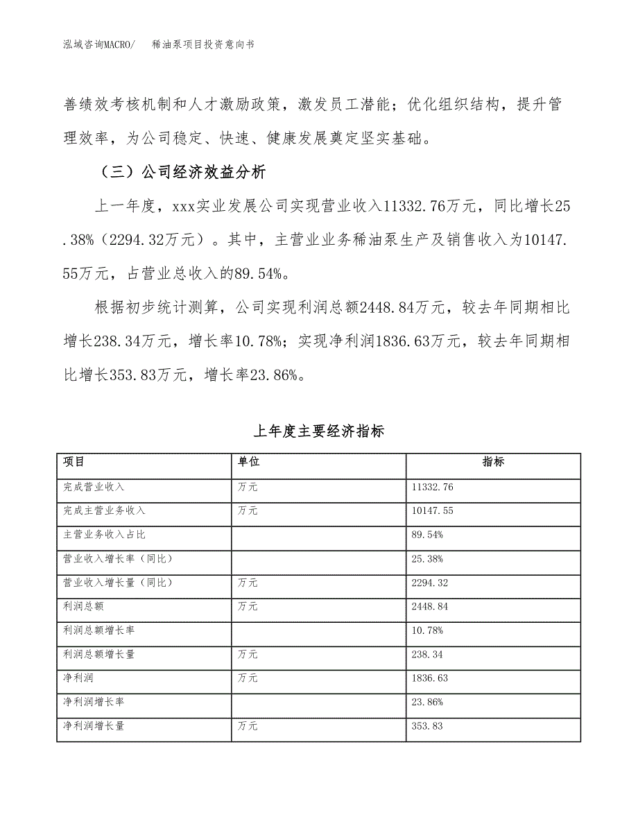 稀油泵项目投资意向书(总投资11000万元)_第4页