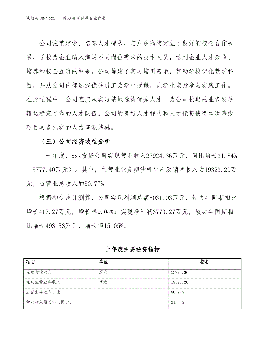 筛沙机项目投资意向书(总投资14000万元)_第4页