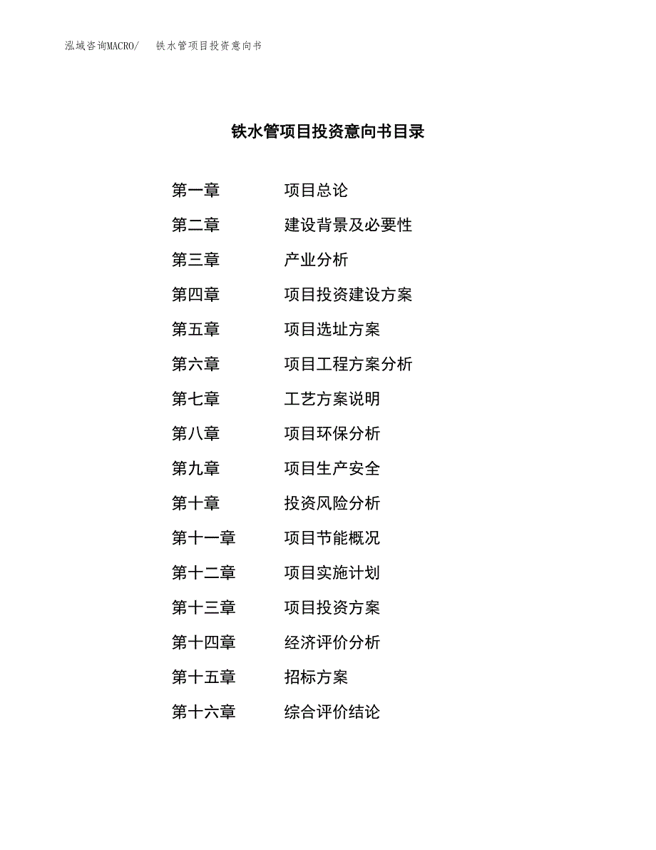 铁水管项目投资意向书(总投资18000万元)_第2页