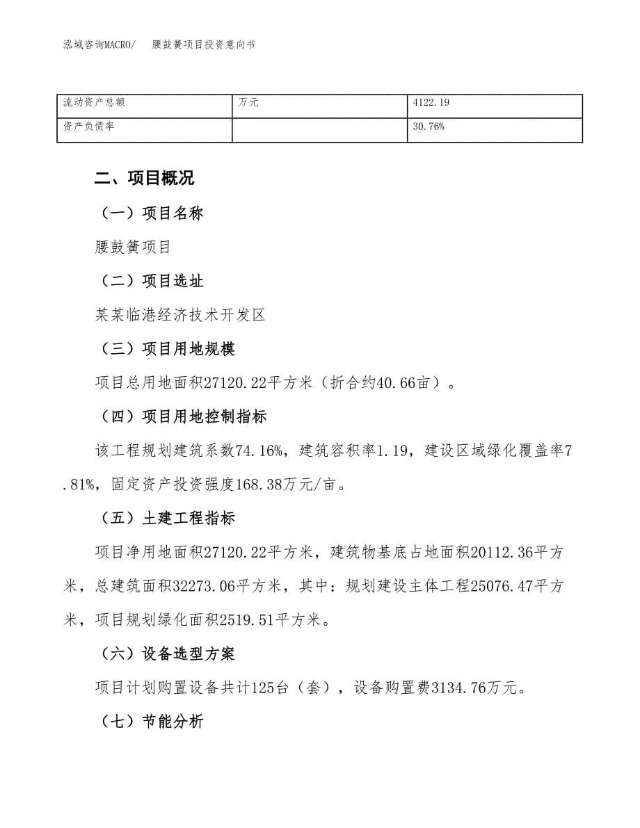 腰鼓簧项目投资意向书(总投资8000万元)_第5页