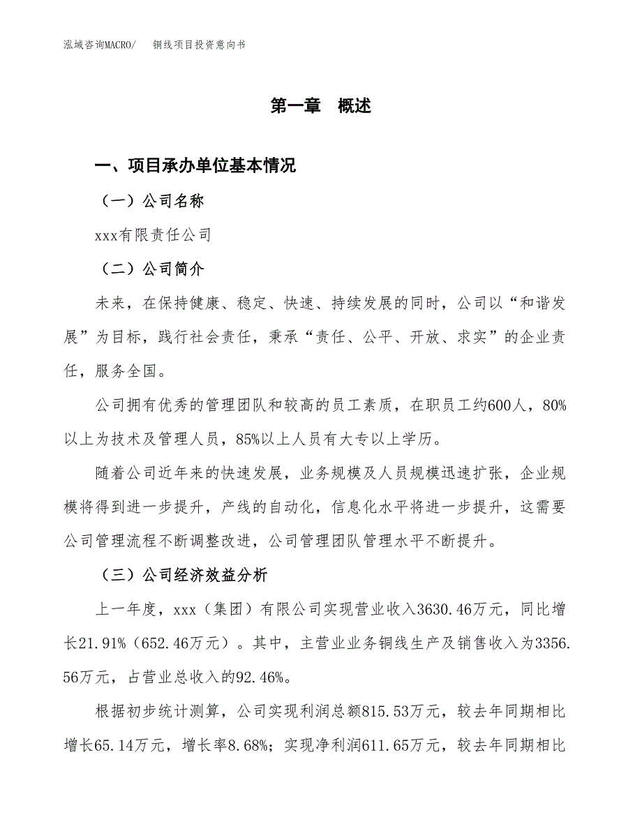 铜线项目投资意向书(总投资4000万元)_第3页