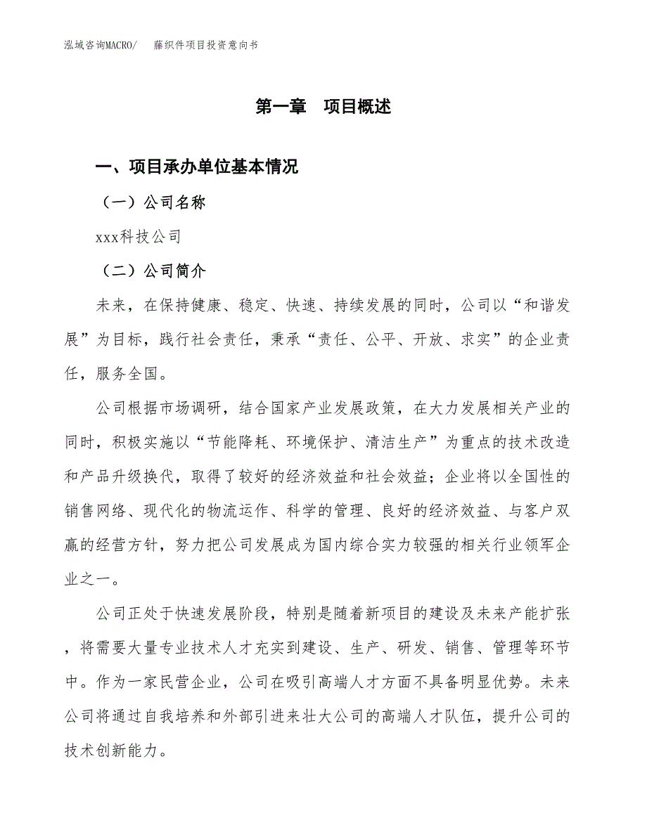 藤织件项目投资意向书(总投资16000万元)_第3页