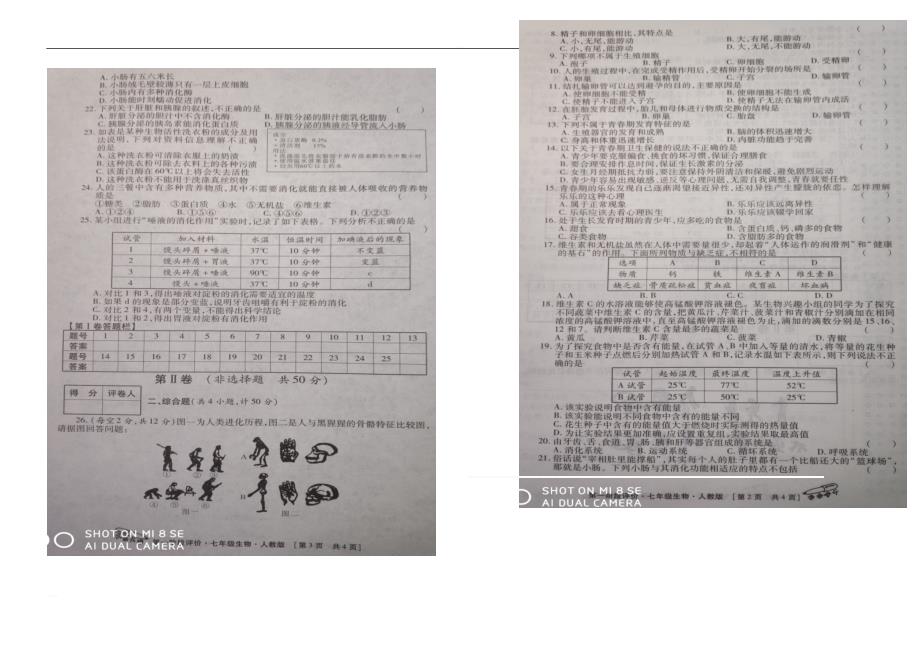 陕西省商洛市商州区杨斜初级中学2018-2019学年第二学期七年级 生物月考（一）试题_第2页