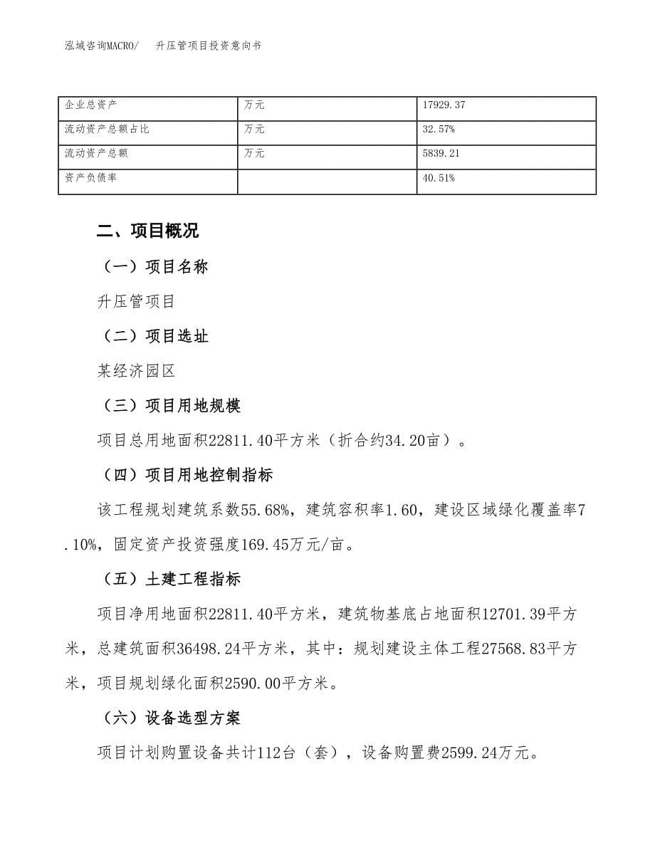 升压管项目投资意向书(总投资8000万元)_第5页