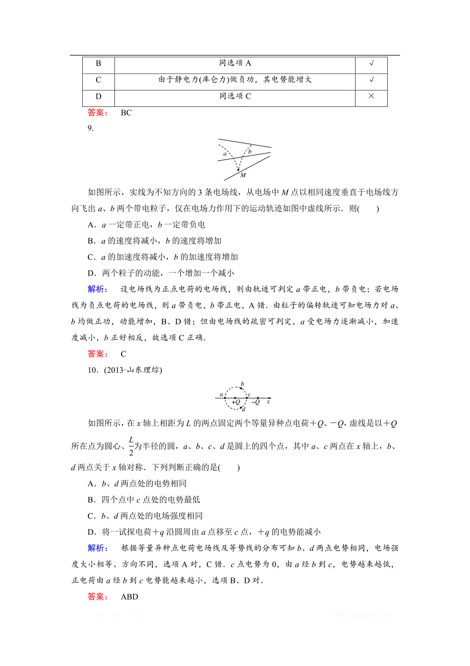 2018-2019高中同步新课标高中物理人教版选修3-1练习：第一章 静电场1.4 _第4页