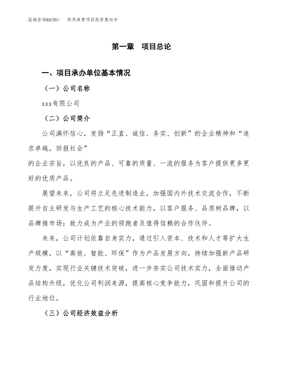 药用玻管项目投资意向书(总投资16000万元)_第3页