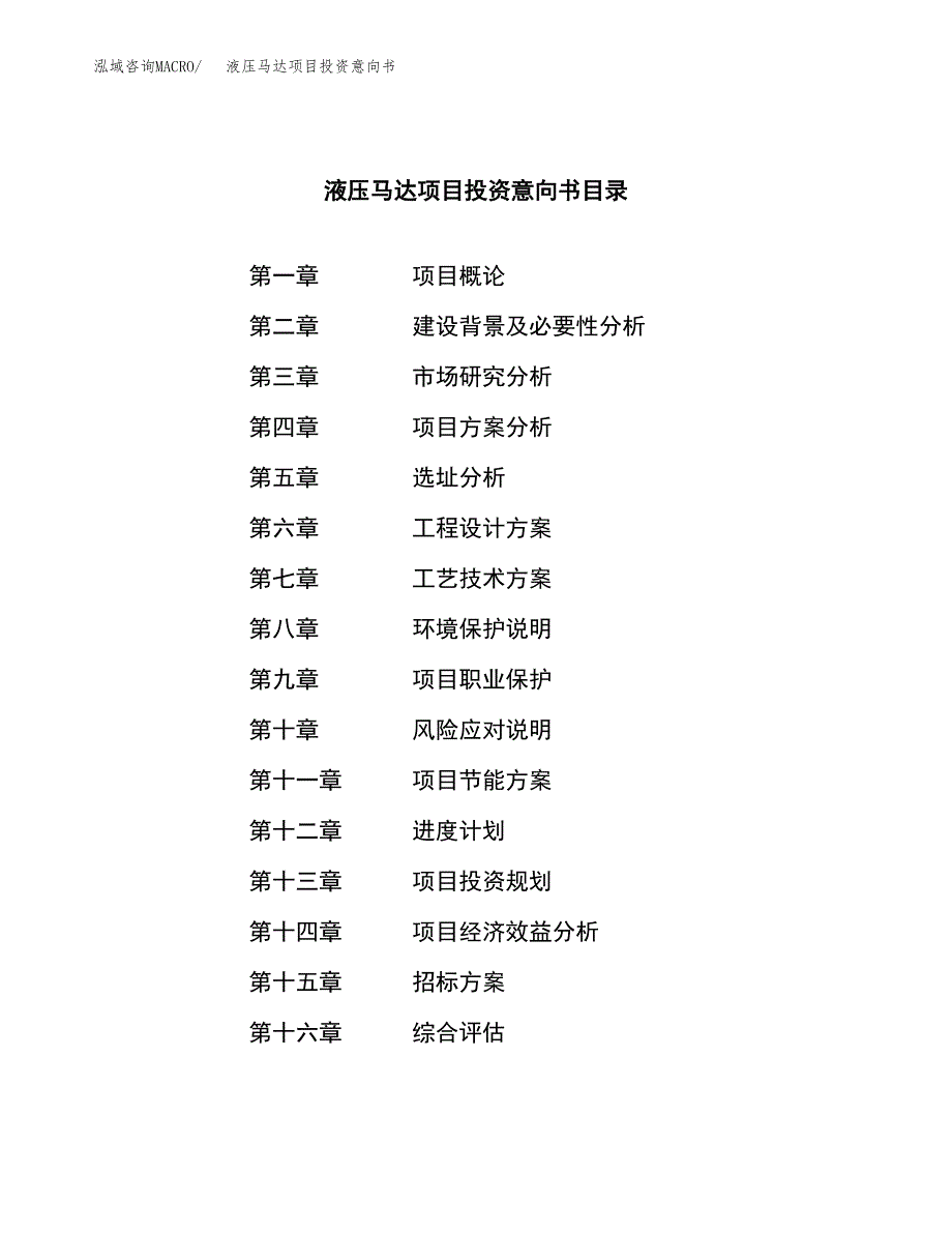 液压马达项目投资意向书(总投资16000万元)_第2页