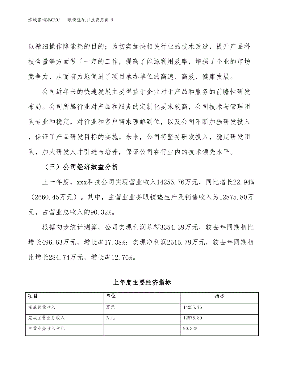 眼镜垫项目投资意向书(总投资11000万元)_第4页